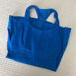 Lululemon racerback tank top. Size 2. Blue. Built in bra.